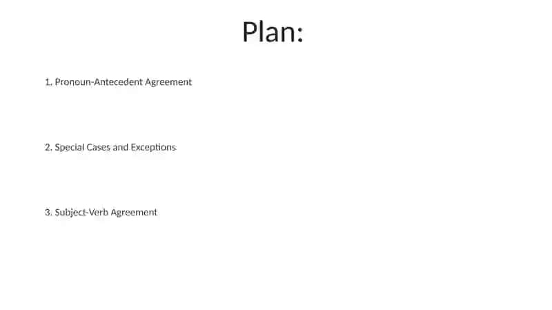 Agreement in sentences 2