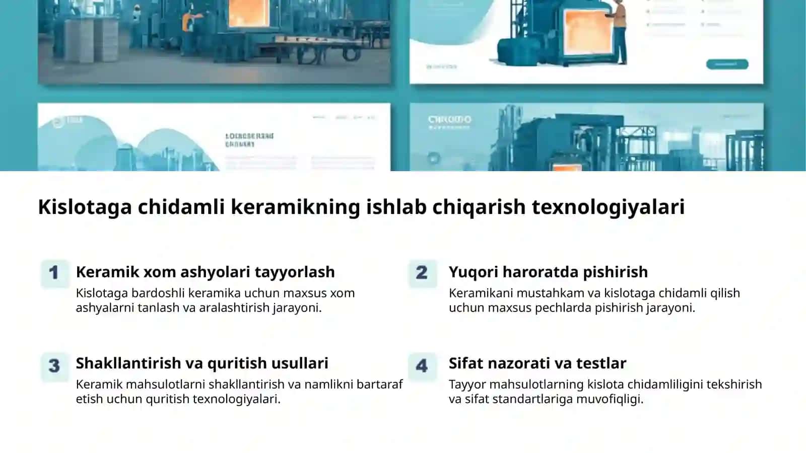 Kislotaga chidamli keramik 2