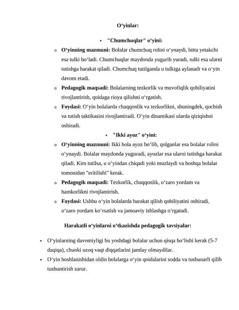 Harakatli O'yinlar Tanlash Mezonlari 2