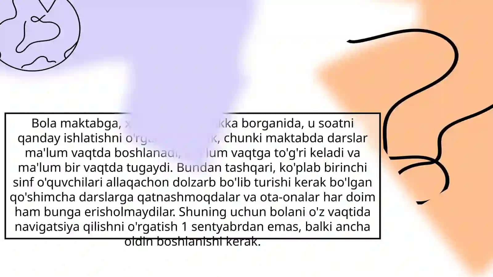 BOLALARNI VAQTINI CHAMALASHGA O’RGATISH VAZIFALARI 2