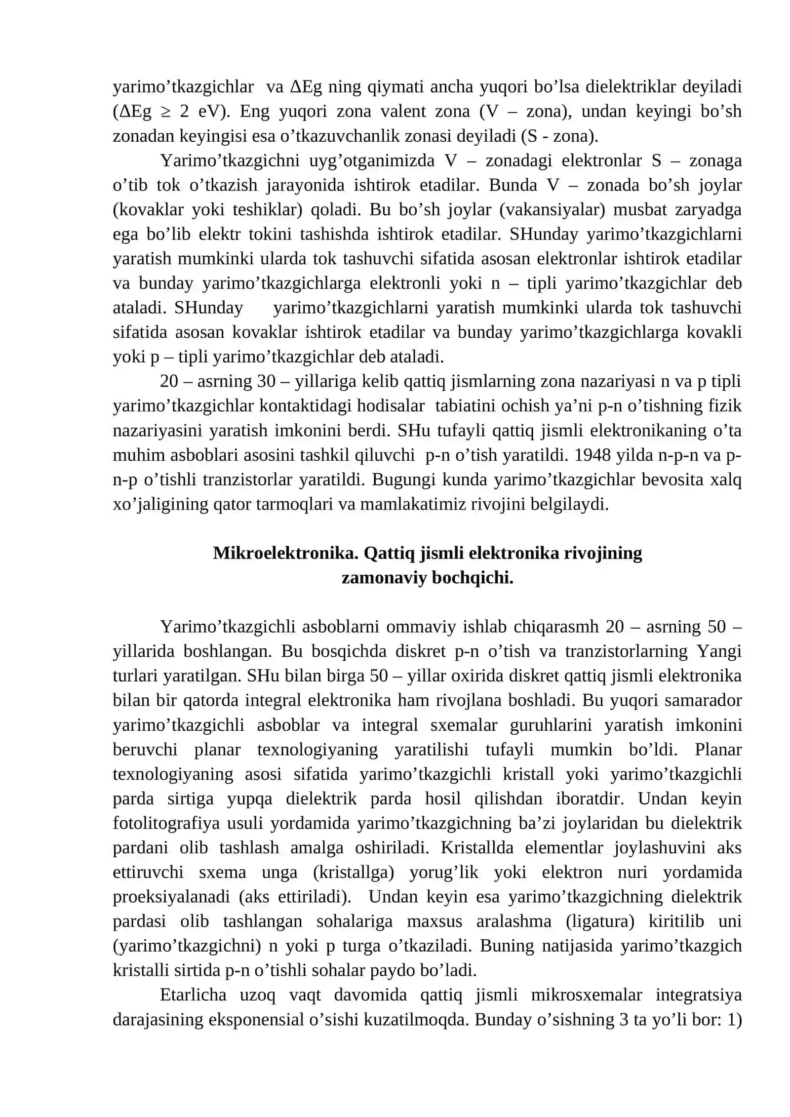 Yarimo’tkazgichlar fizikasi 2