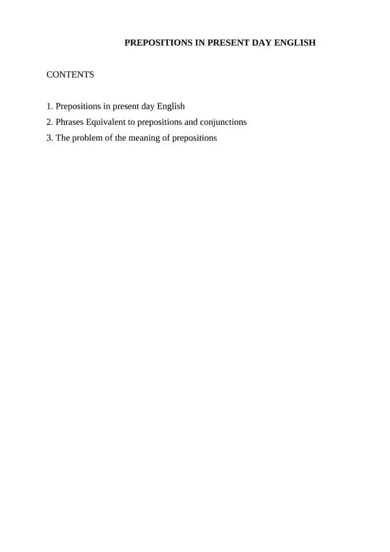 PREPOSITIONS IN PRESENT DAY ENGLISH 2