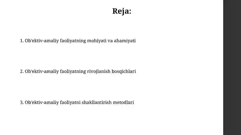 Ob'ektiv-amaliy faoliyatning mohiyati 2