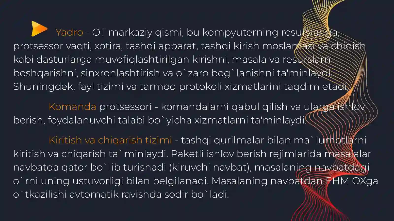 3-ma’ruza. Operatsion tizim tuzilishi 2