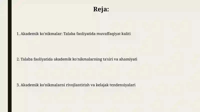 Akademik ko'nikmalar 2