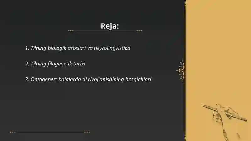 Tilning biologik asoslari va neyrolingvistika 2