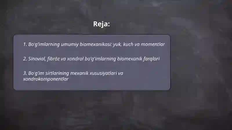 Bo'g'imlarning biomexanikasi.Birlashmalarning rentgenanatomiyasi 2