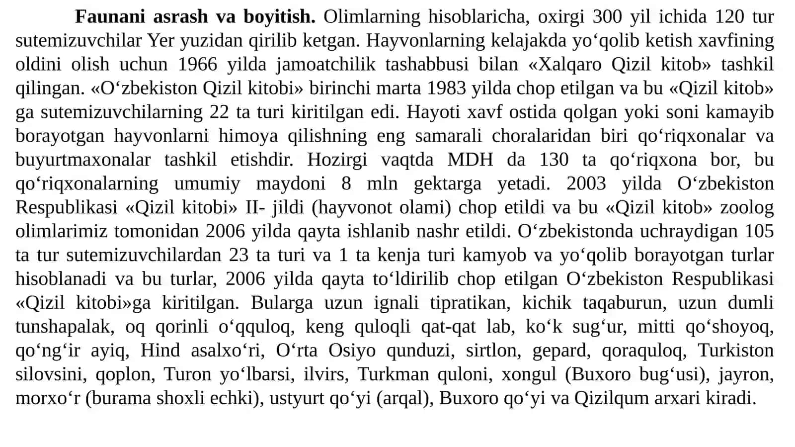 Hayvonlarning muhofazachoralari 2