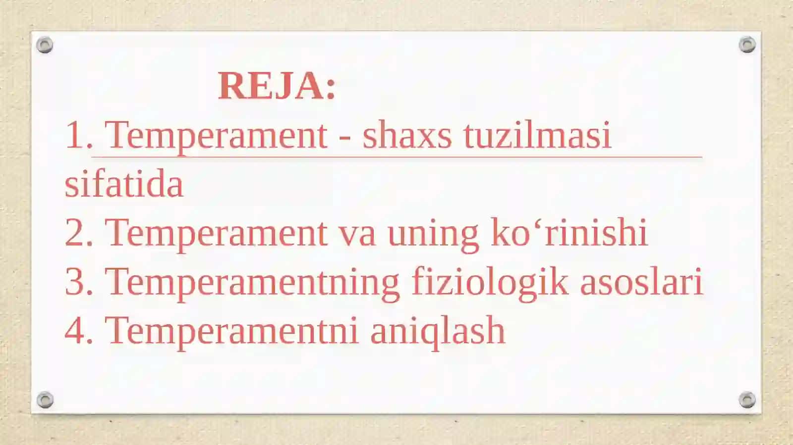 Temperament - shaxs tuzilmasi sifatida 2