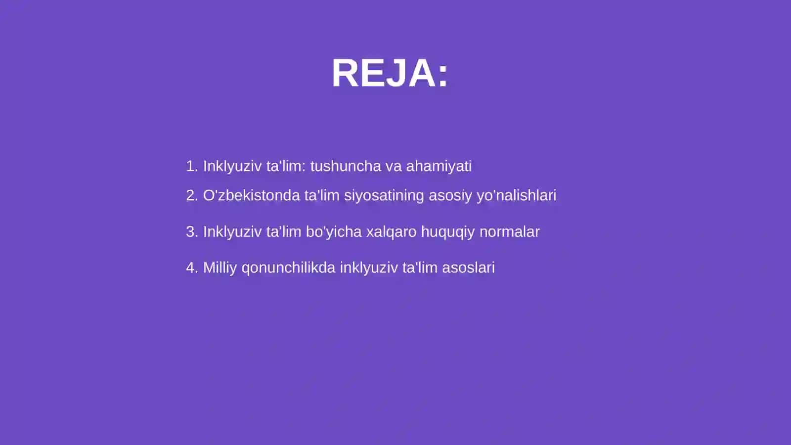 Inklyuziv ta'limning huquqiy asoslari va amaliyot 2