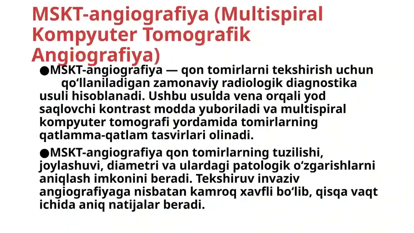 MSKT-angiografiyada aorta va  uning asosiy tarmoqlari  Anatomik variantlar va rivojlanish  nuqsonlari 2