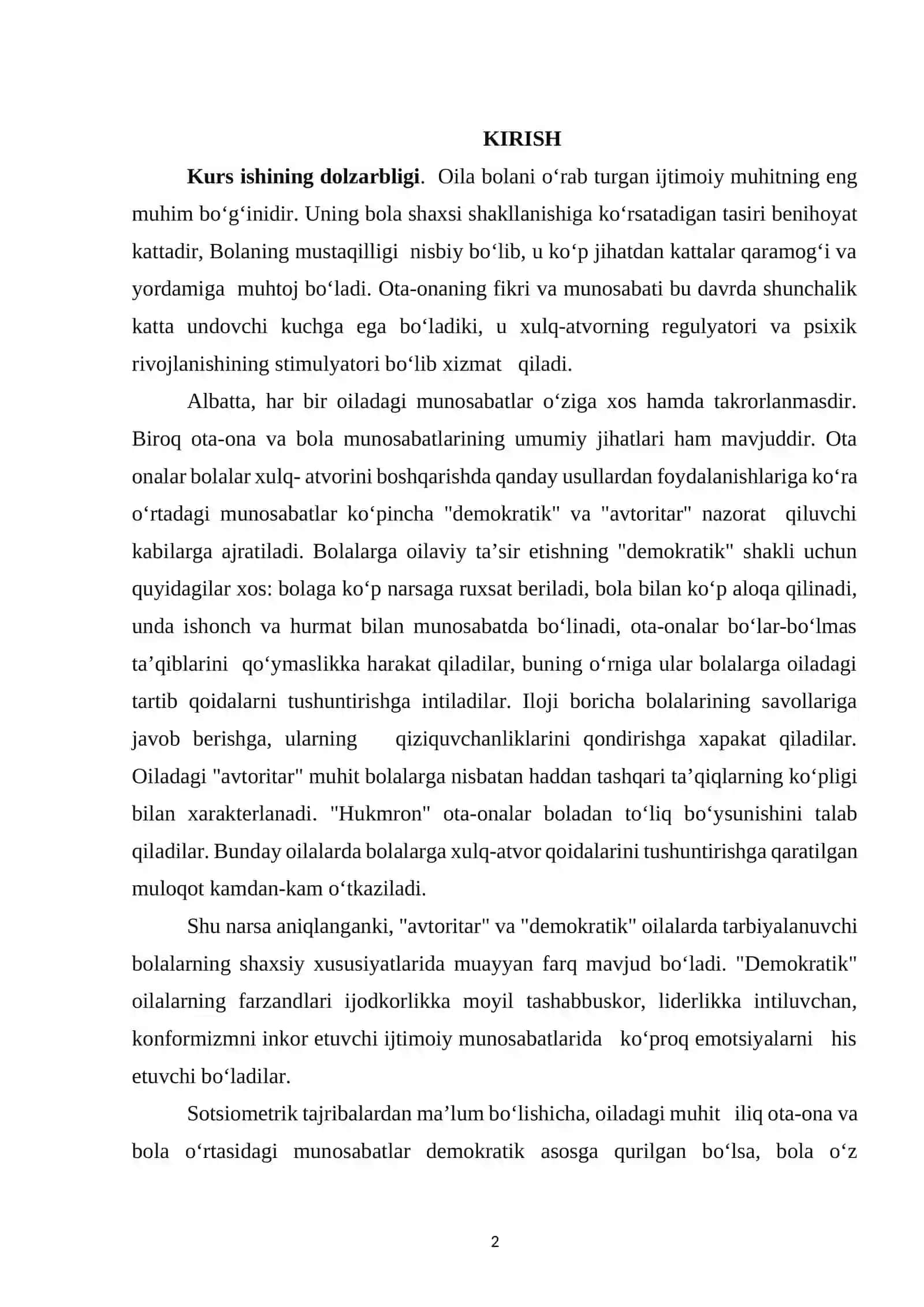 Bolalarning predmetlar shakli va geometrik shakllarni idrok qilishning o‘ziga xos xususiyatlari kurs ishii 2