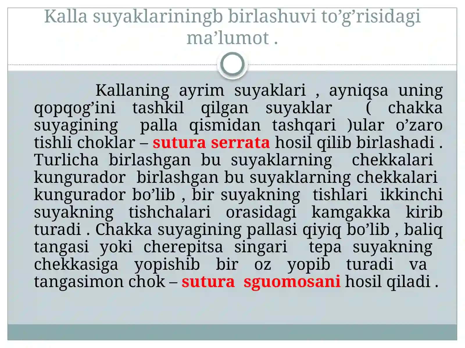 Kalla suyaklarining harakatchan va harakatsiz birikishlari 2