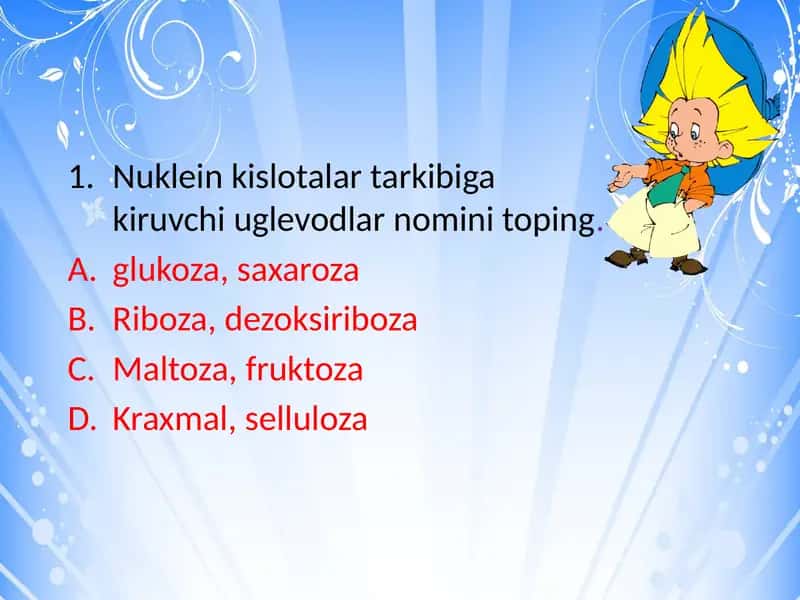 Uglevodlar va ularning tarkibi 2