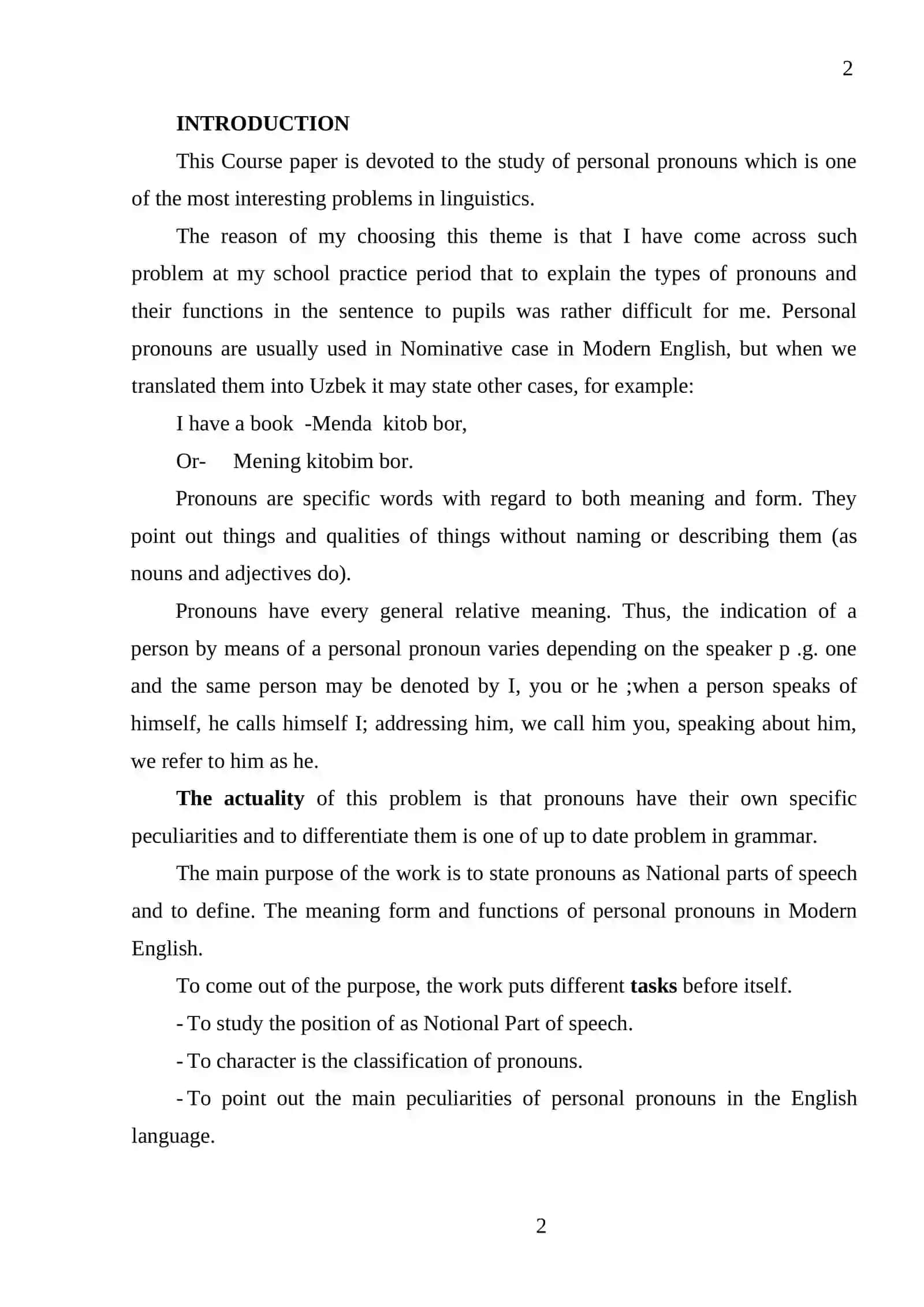 Personal Pronouns in Linguistics 2