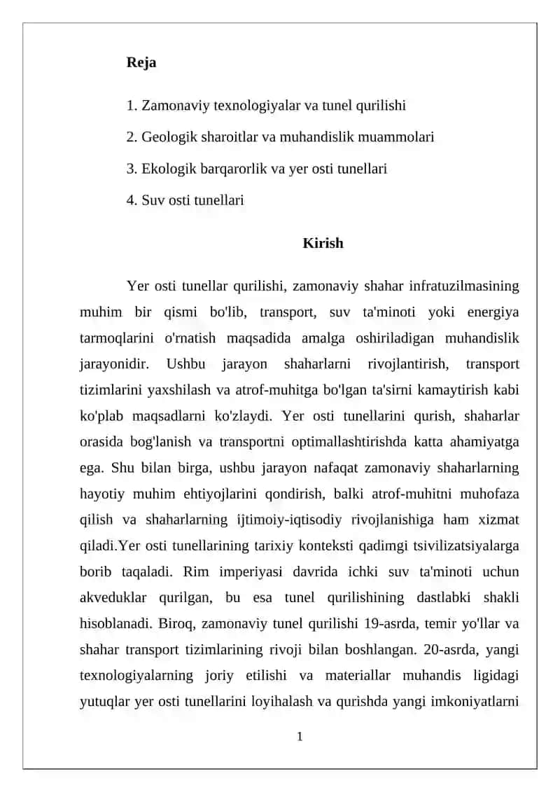 YER OSTI TUNELLARI QURILISHI HAQIDA 2