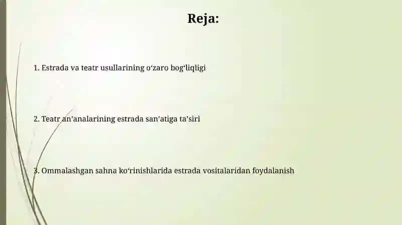 Teatr Texnikalarining Estrada Tamoyillariga Ta'siri 2