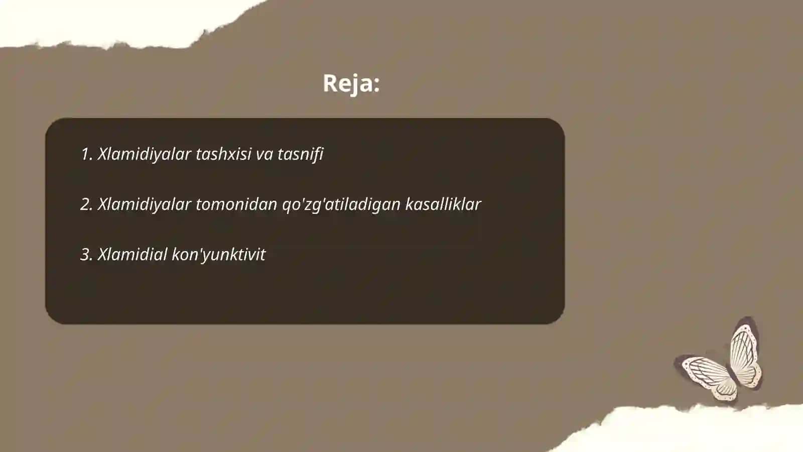 Xlamidiyalar tashxisi va tasnifi 2