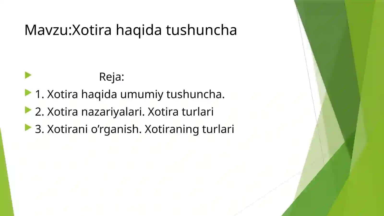 Xotira haqida tushuncha 2