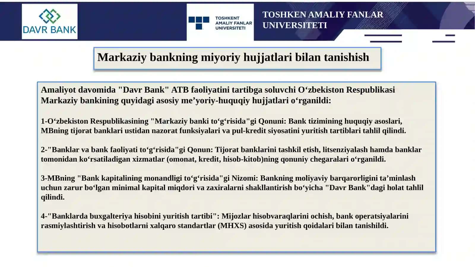MALAKAVIY AMALIYOT HISOBOTI 2