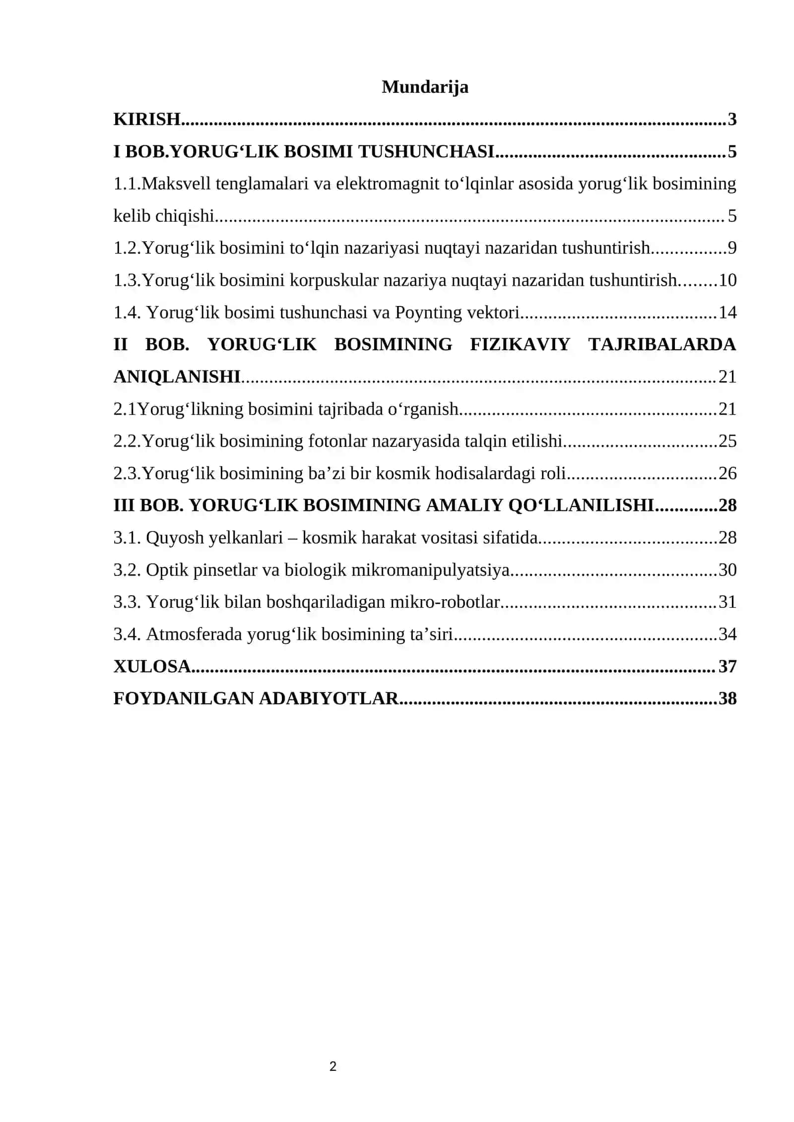 yorugʻlik bosimi 2