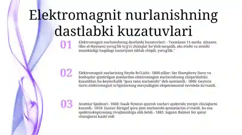 Elektromagnit Nurlarining Paydo Bo’Lishi 2
