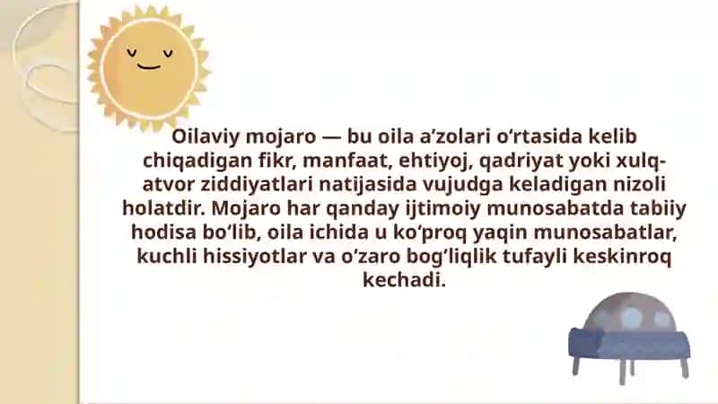 Oilaviy mojarolar va ularning turlari 2