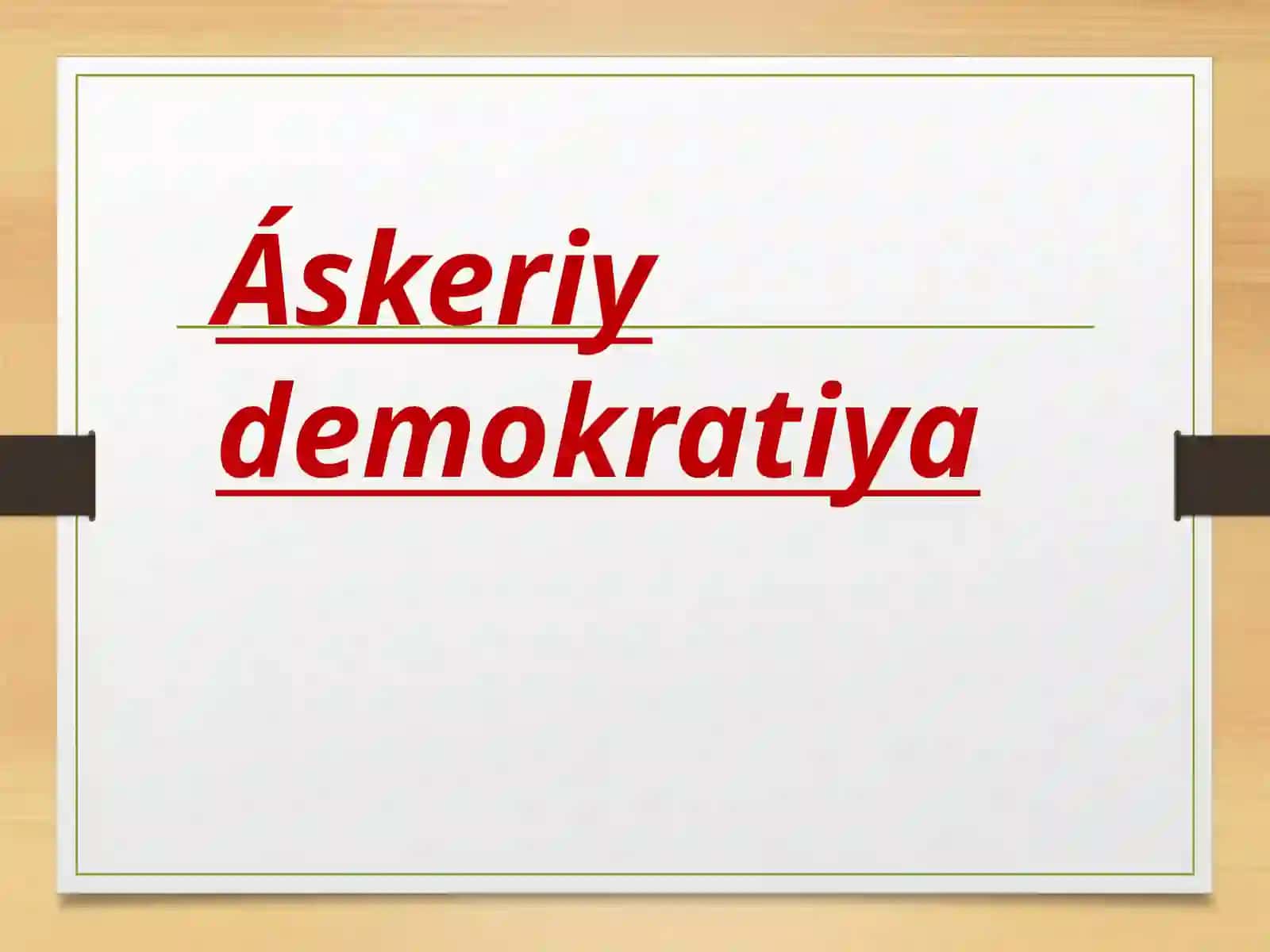 Áyyemgi jámiyet va demokratiya 2