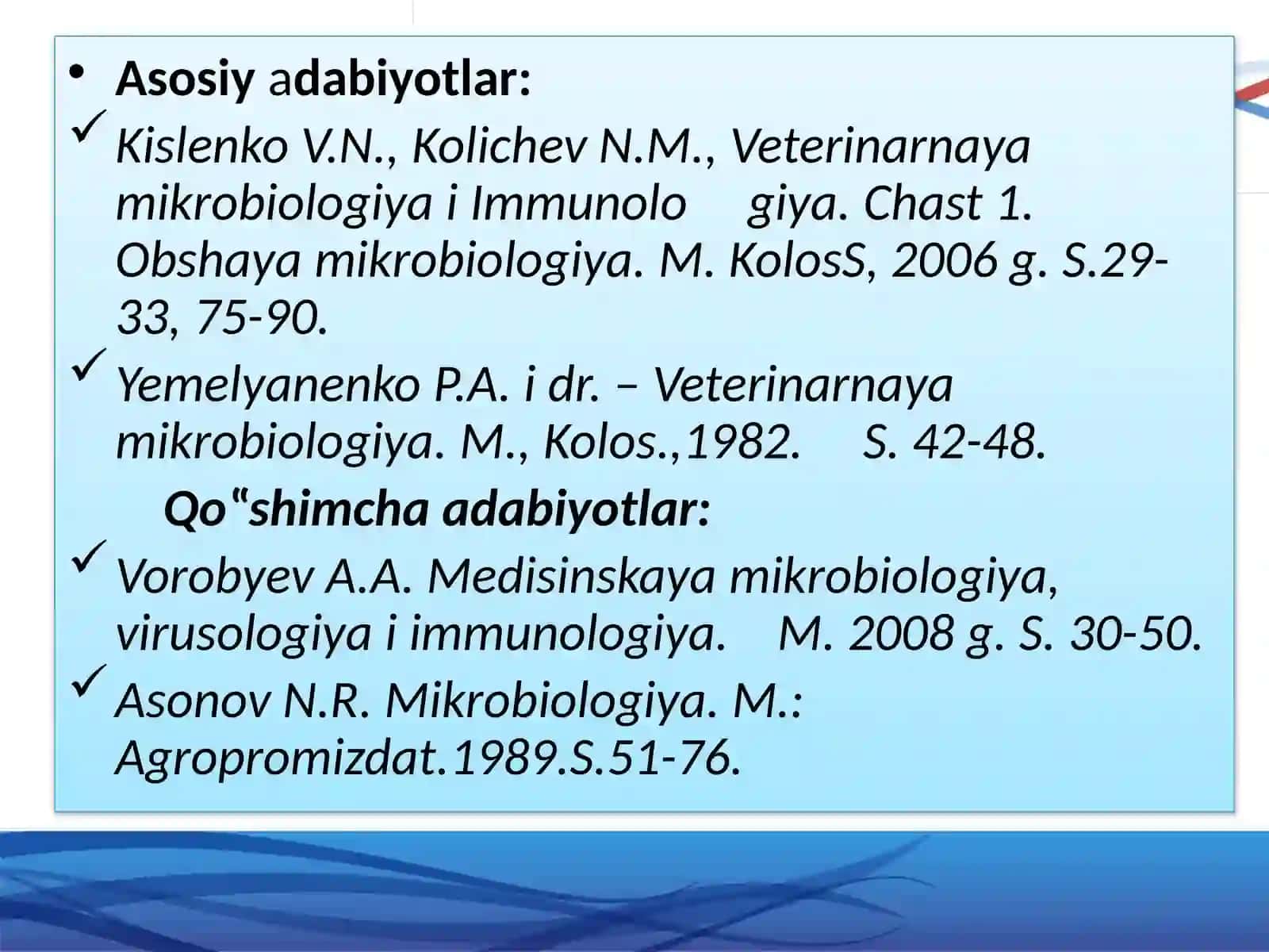 Go’sht mikrobiologiyasi 2