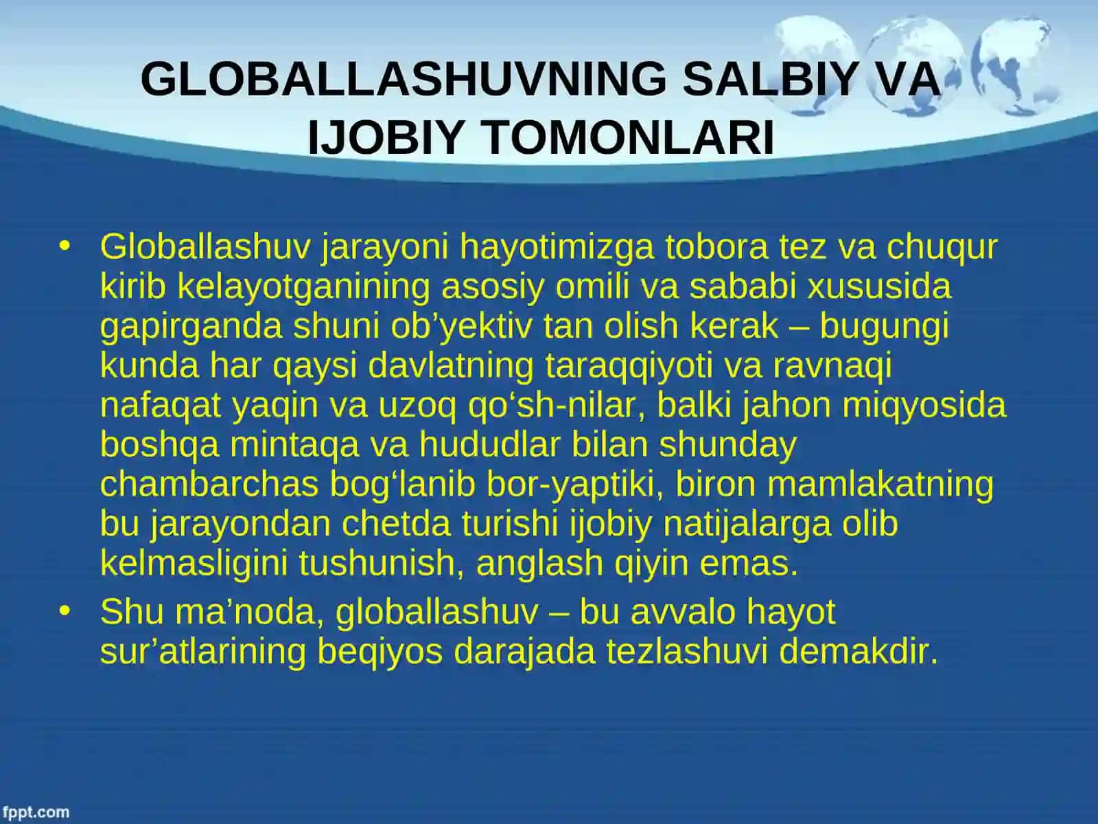 Globallashuv.Globallashuv haqida konsepsiyalar 2