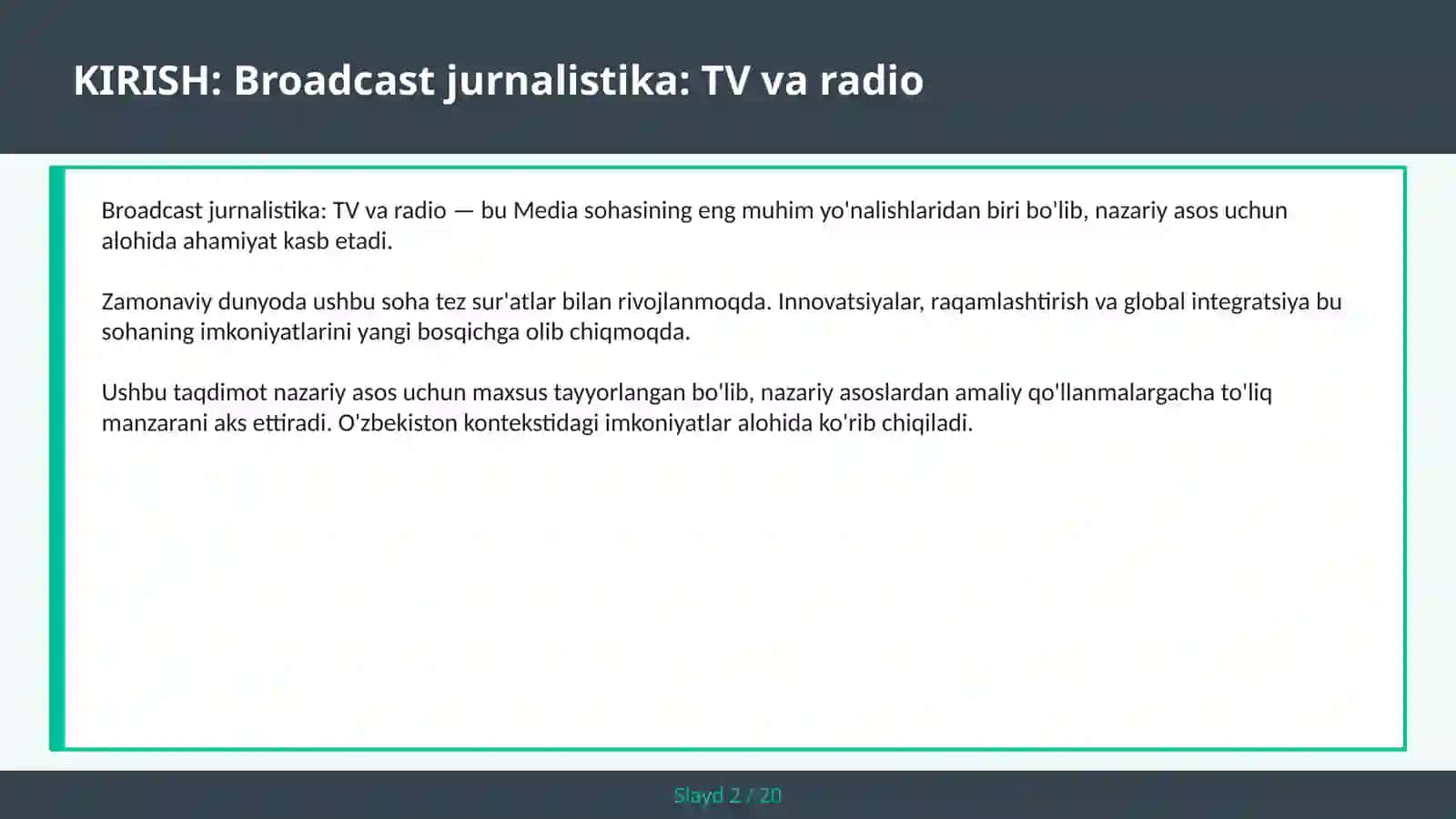 BROADCAST JURNALISTIKA: TV VA RADIO 2