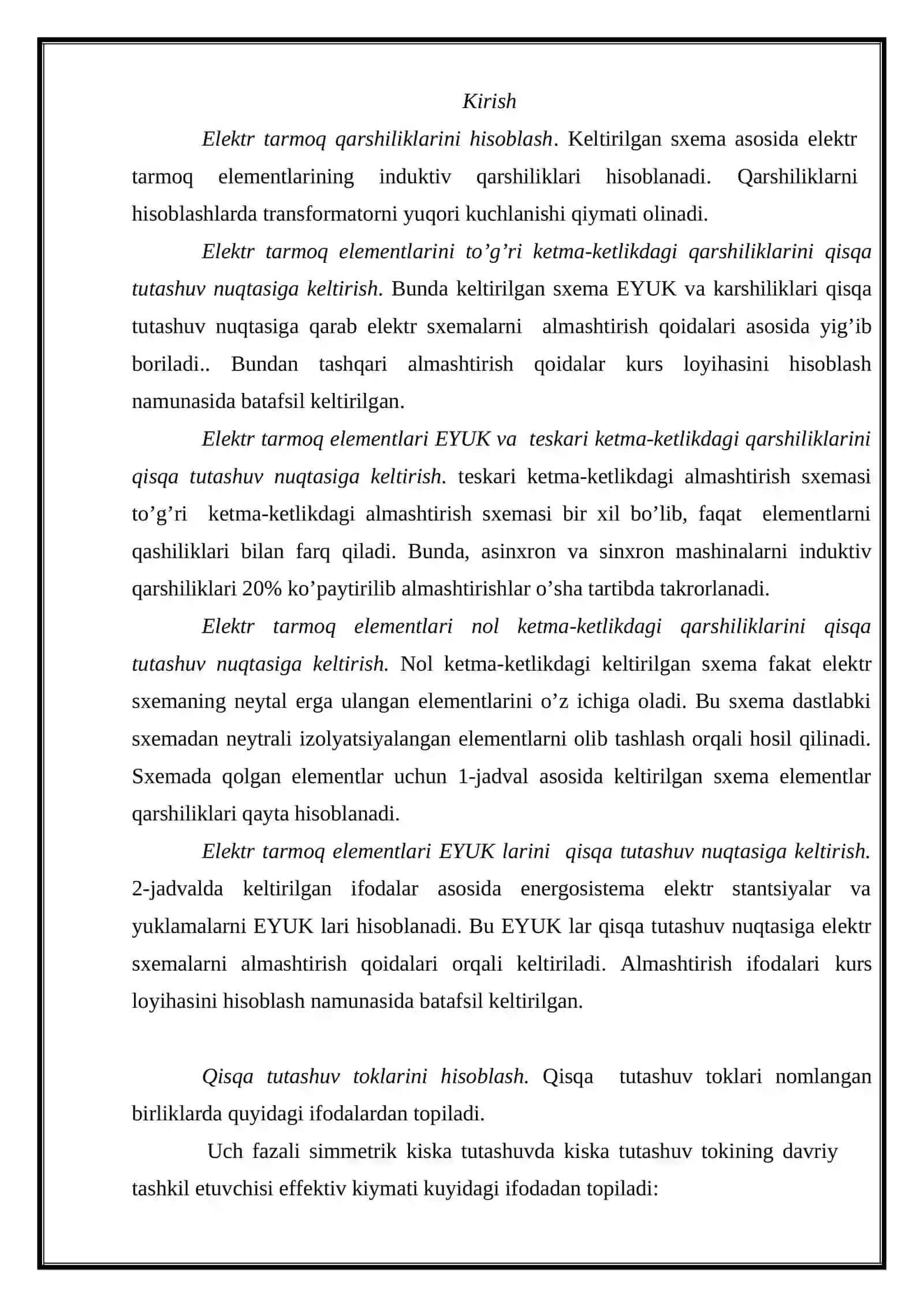 Qisqa tutashuv toklaridan himoya usullari 2