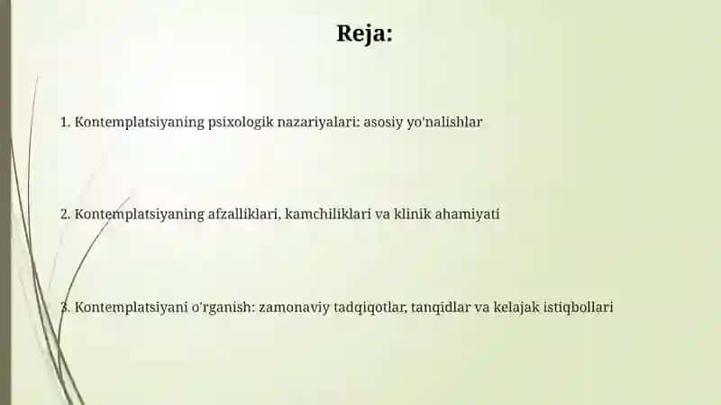 Kontemplatsiya ta'riflari va turlari 2