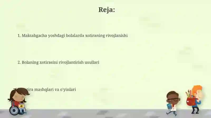 Xotiraning rivojlanishi 2