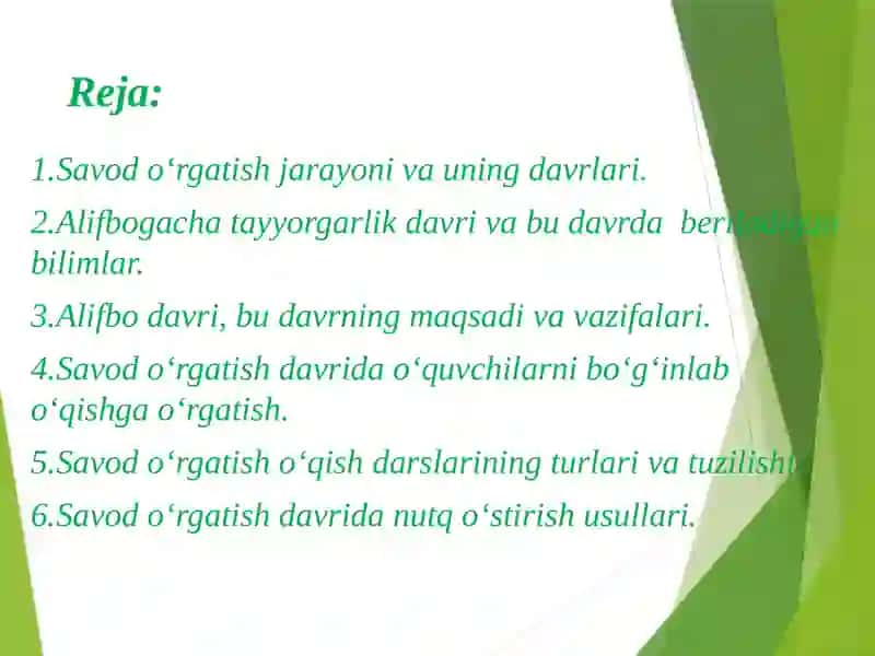 SAVOD O'RGATISHDA PEDAGOGIK TEXNOLOGIYALARNI QO'LLASH 2