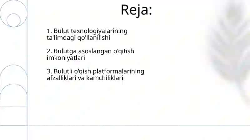 Bulutli texnologiyali ta'lim imkoniyati 2
