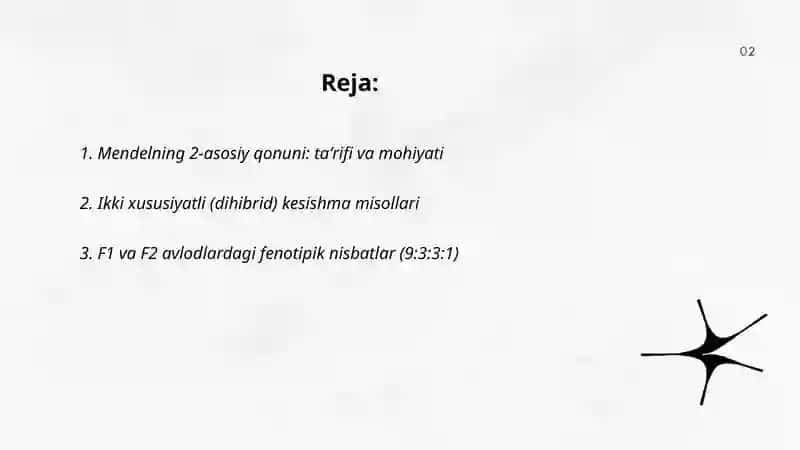 Mendelning 2 asosiy qonuni 2