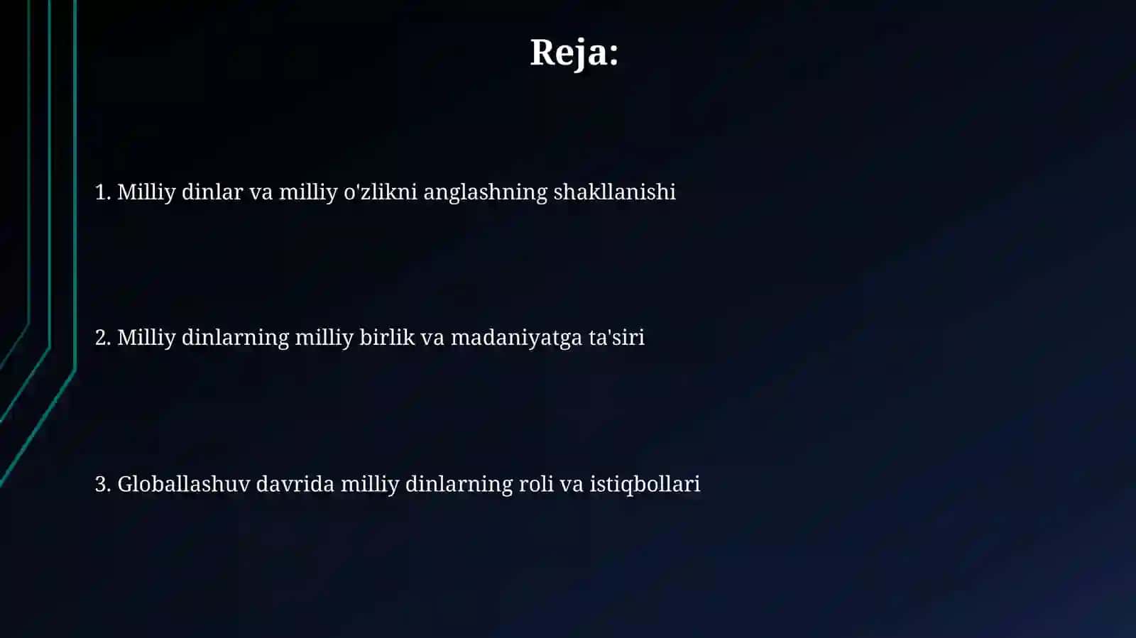 Milliy dinlarning Milliy ong va Milliy oz o'zini anglashdagi o'rni 2