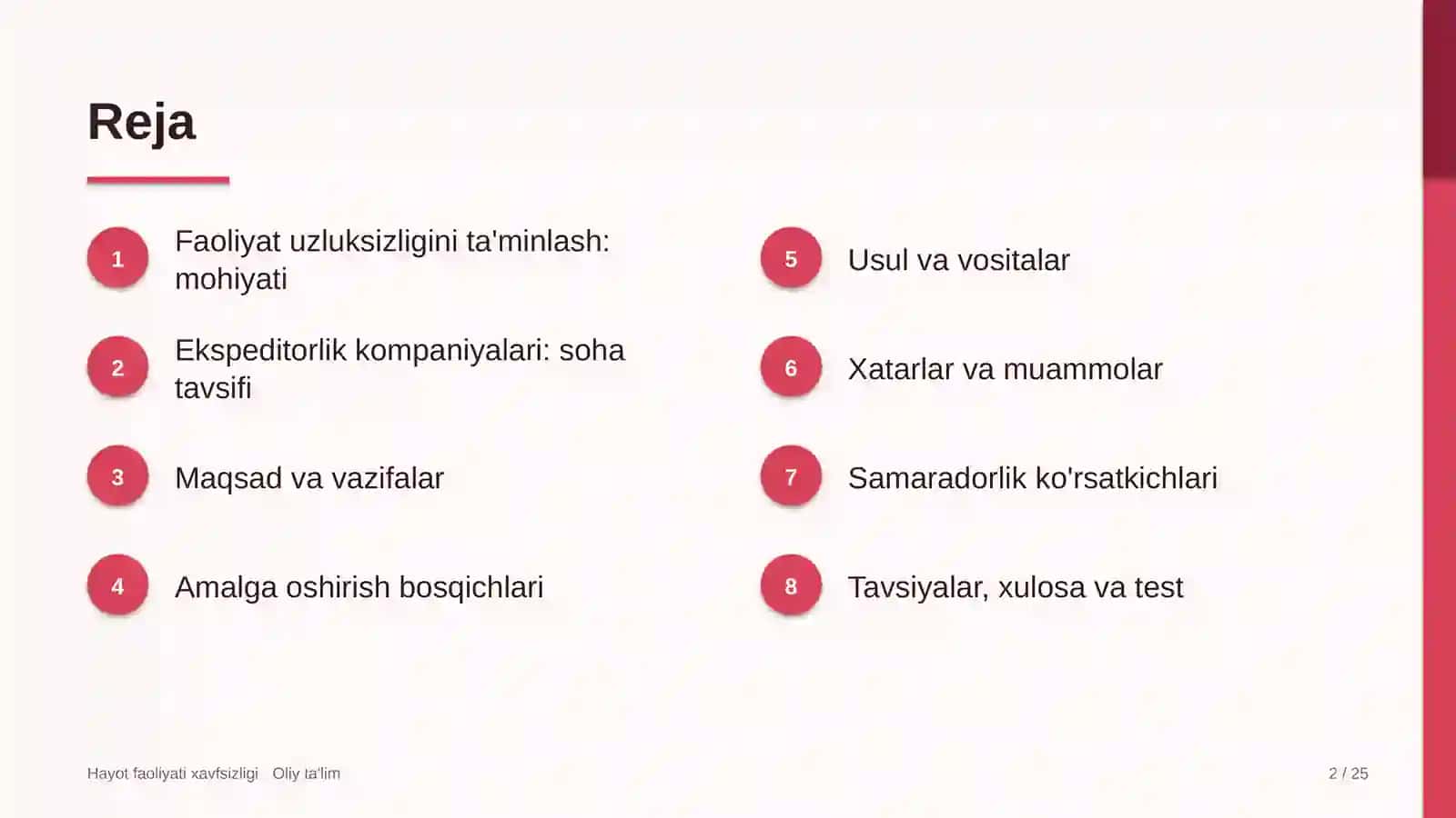 Ekspeditorlik kompaniyalarida faoliyat uzluksizligini ta'minlash 2