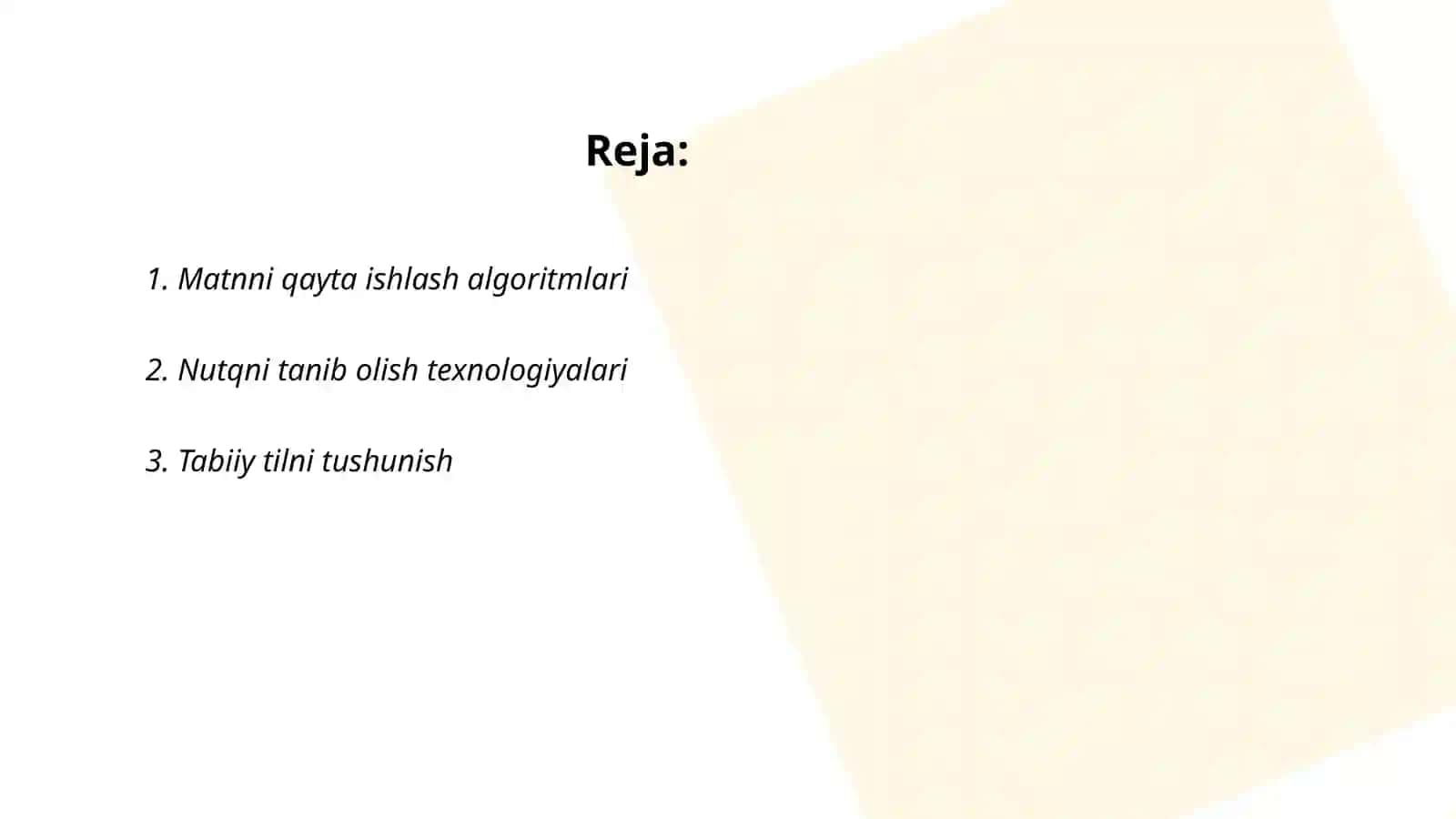 Kompyuter lingvistikasida til va nutq masalalari 2
