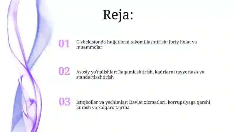 O'zbekiston Respublikasi hujjatchilikning takomillashuvi 2