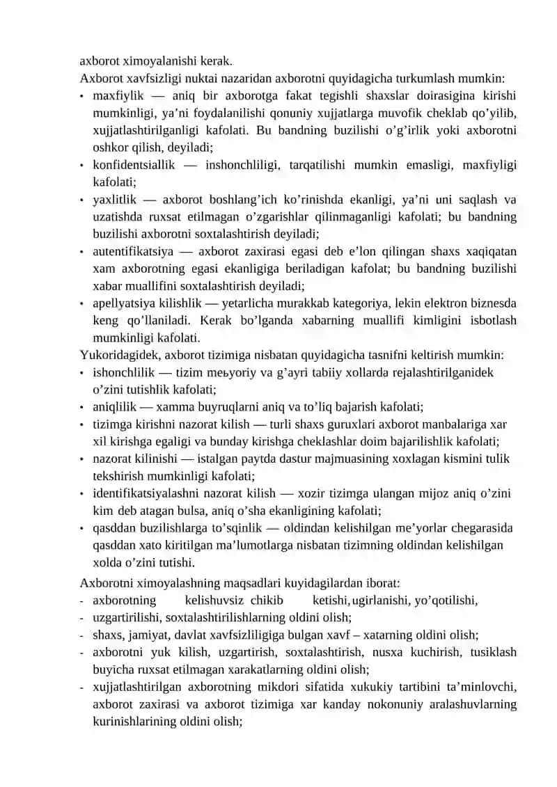 Kompyuter tarmoqlarida axborotni himoya qilish 2