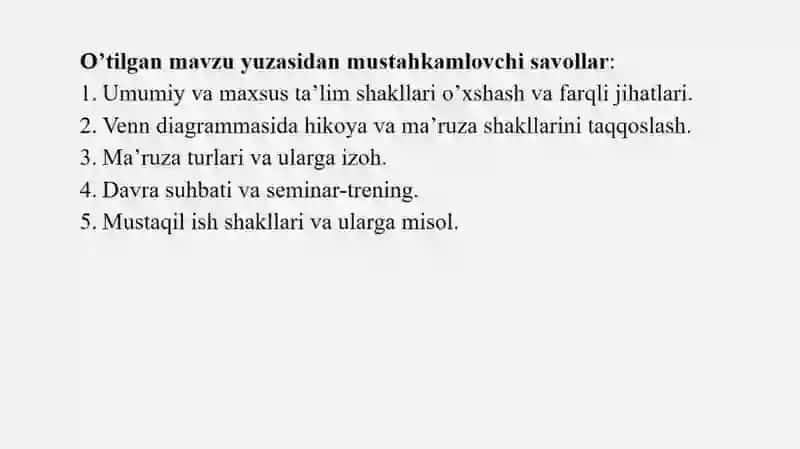 Biologiya oʻqitish metodikasi 2