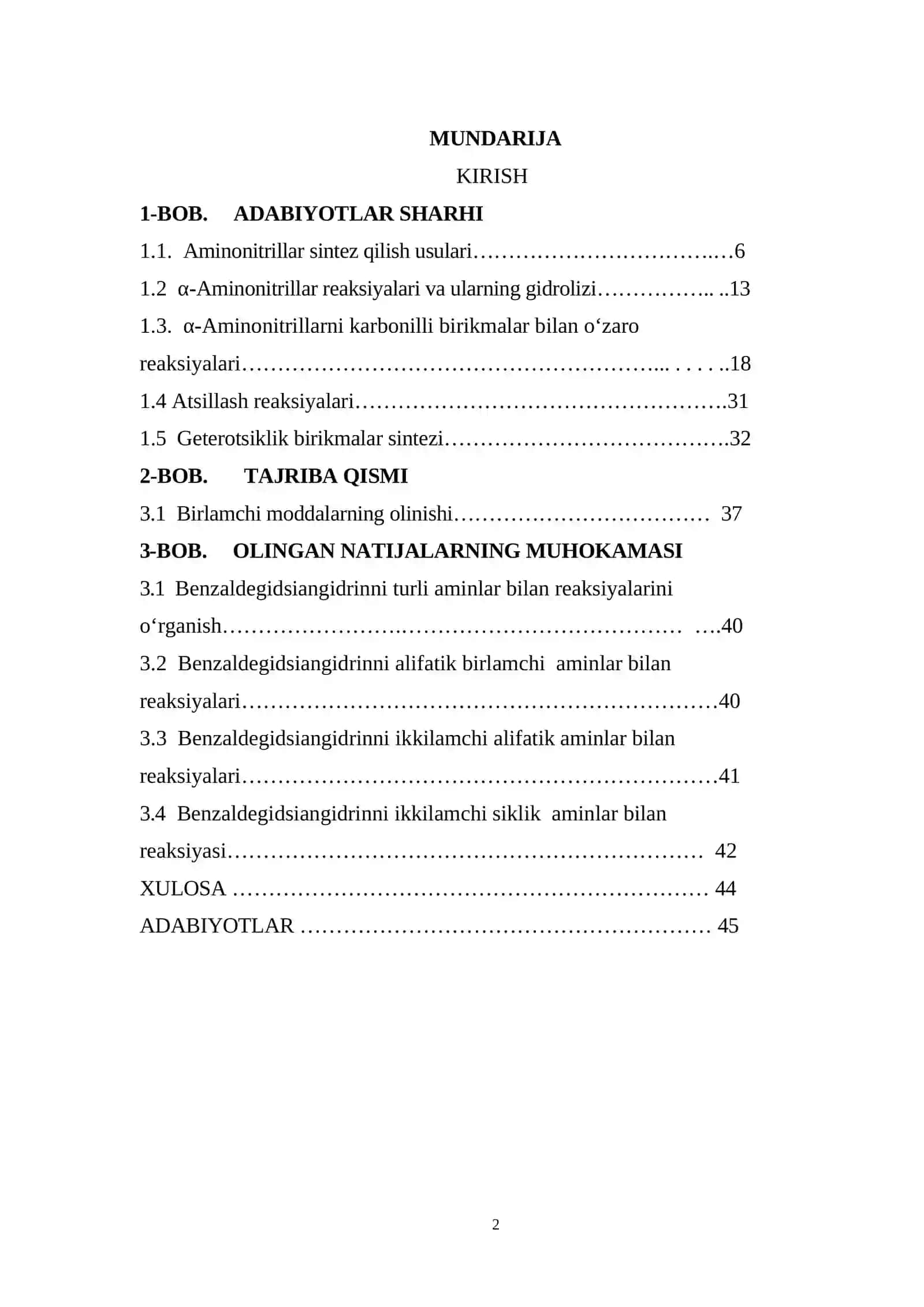 Benzaldegidsiangidrinni aromatik aminlar bilan reaksiyalarini o‘rganish 2