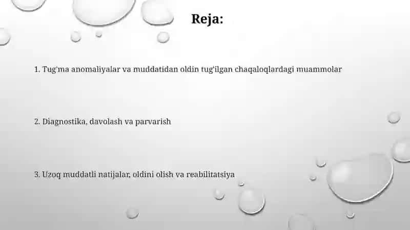 Tug‘ma anomaliyalar. Chala tug‘ilganlardagi buzilishlar 2