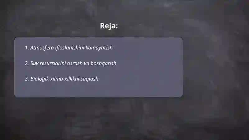 Ekologiya va tabiatni asrash 2