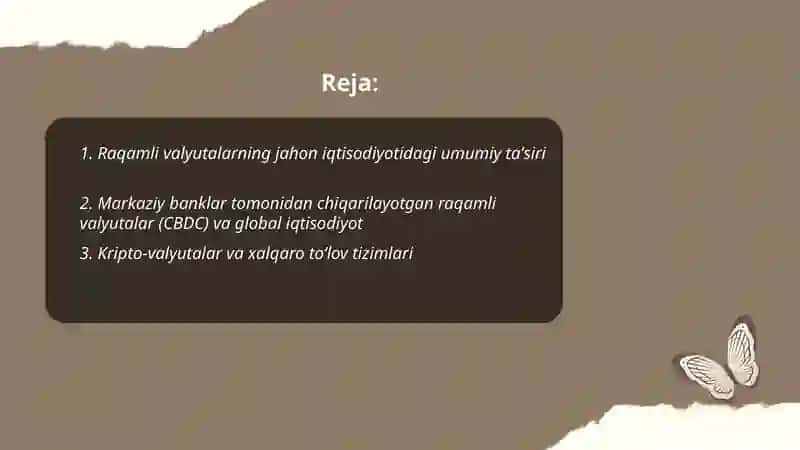 Raqamli valyutalarning jahon iqtisodiyotida o‘rni 2