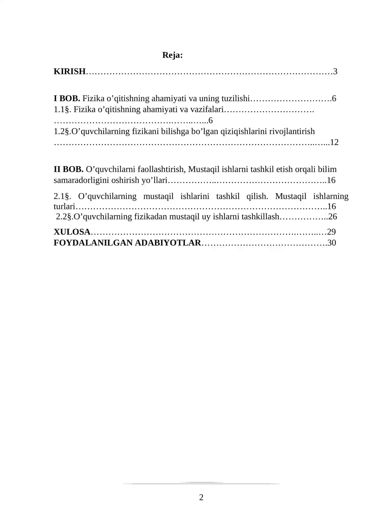 O’quvchilarning fizikadan mustaqil uy ishlarni tashkillash 2