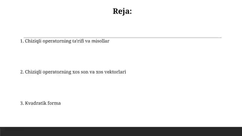 Chiziqli fazoning ta'rifi va misollar 2
