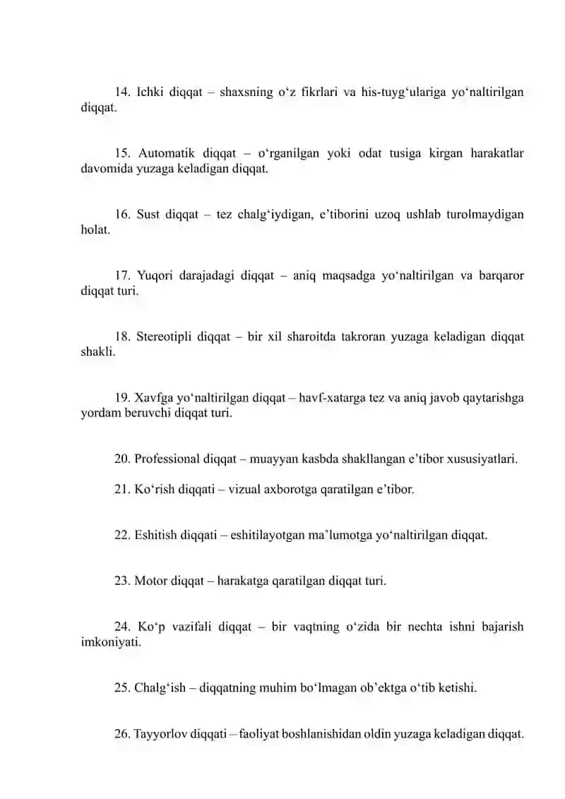Diqqat turliatlari 2